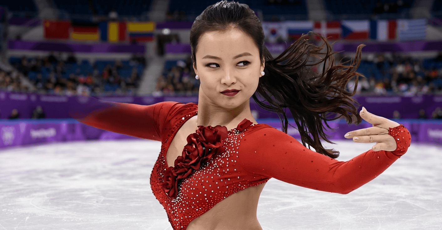 Yura Min in skating position